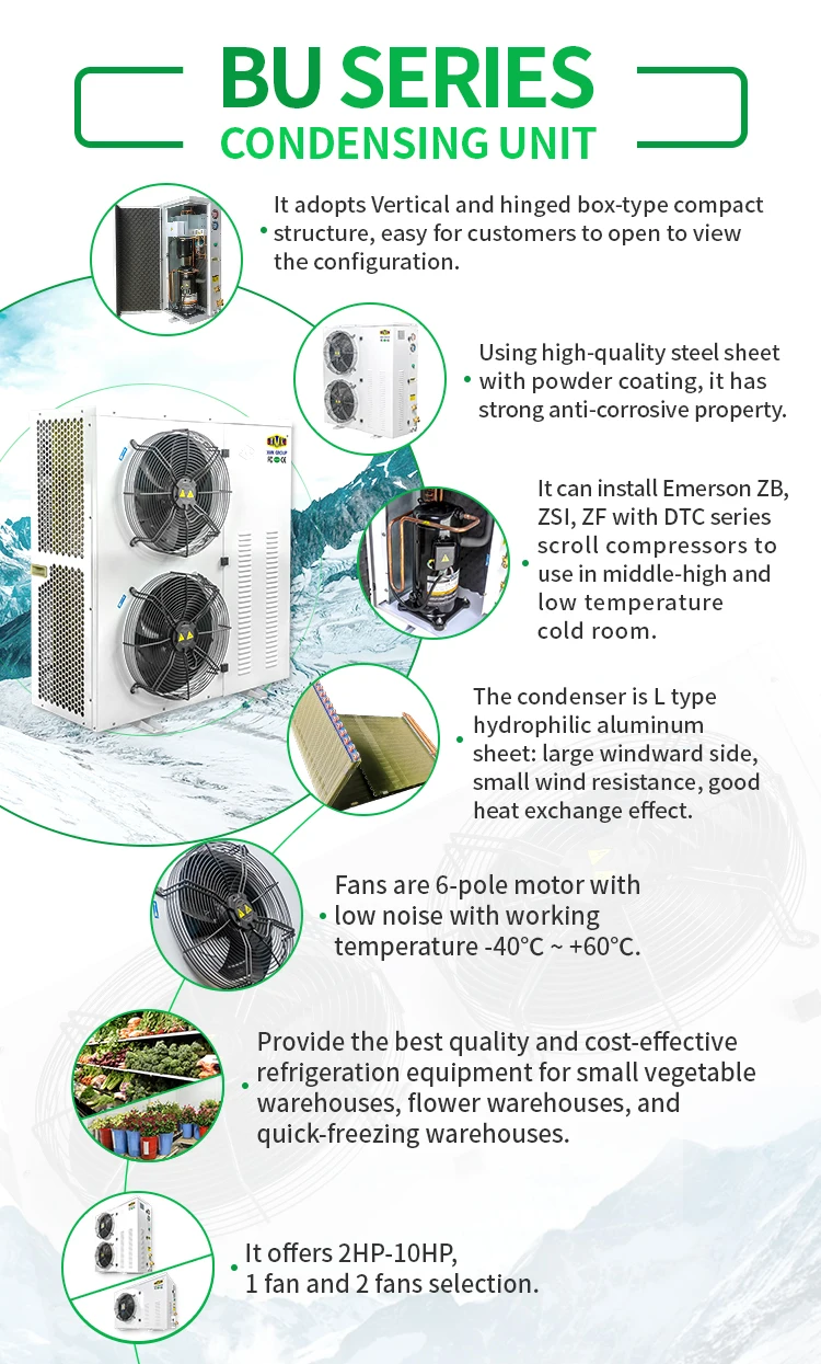 4hp Condensing Unit 5hp Condenser Unit Cold Room Condenser Unit Chiller