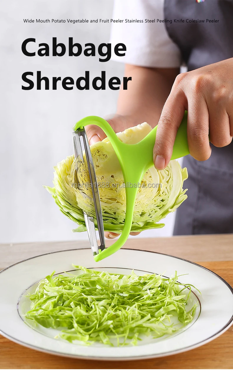 Manjia Wide Mouth Peeler Vegetables Fruit Stainless Steel Knife Cabbage