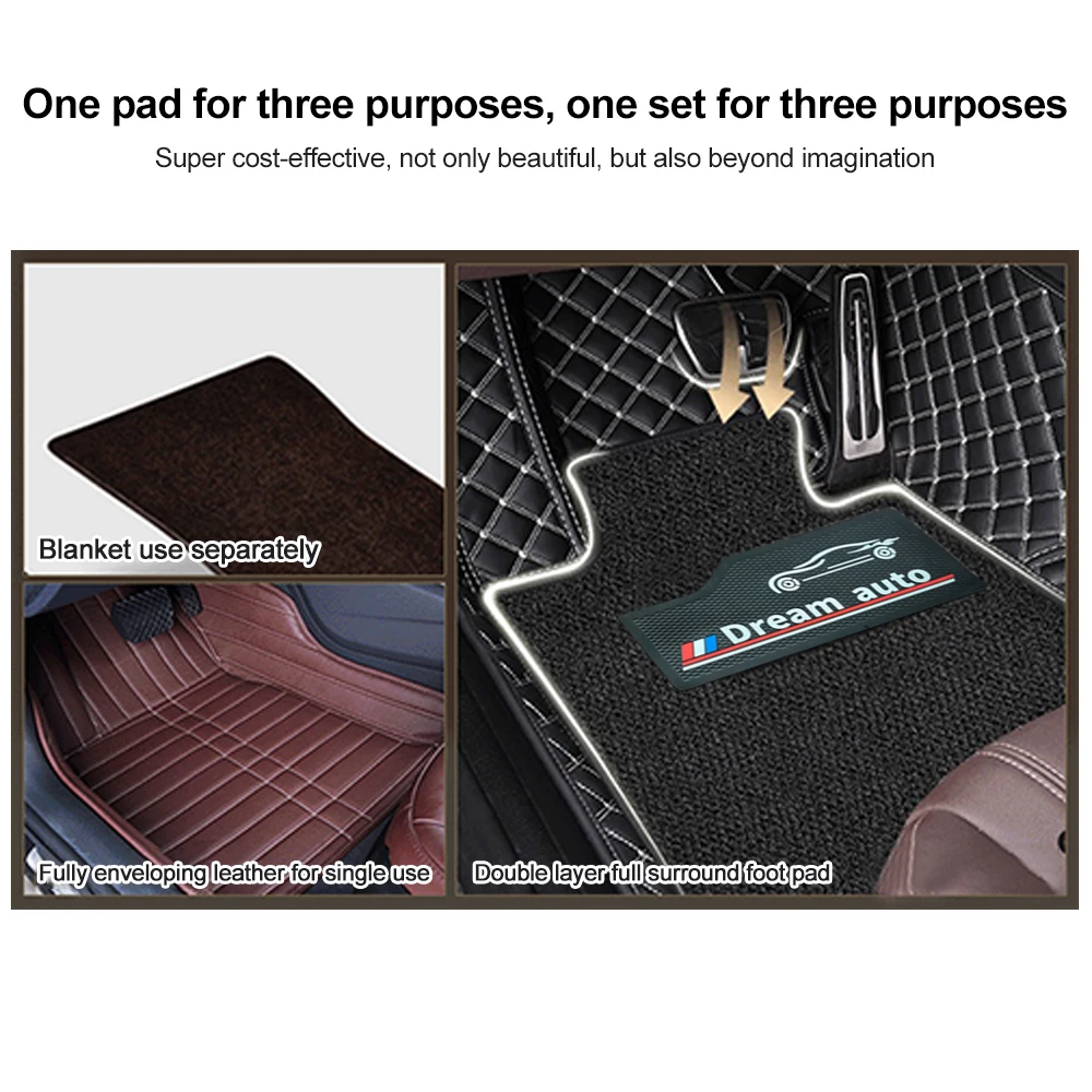 Muchkey Automotive Interior Car Foot Mat 7d 5d Luxury Leather Special