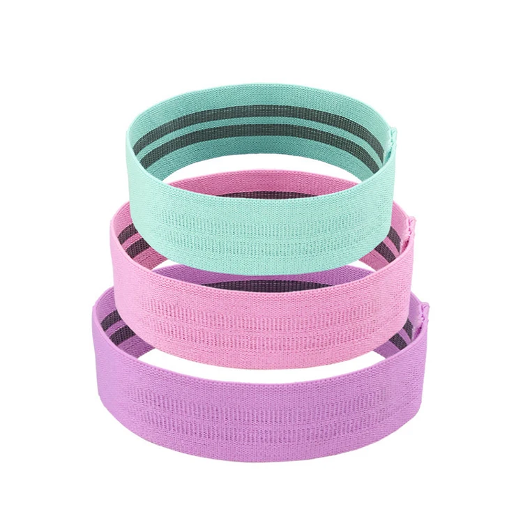 Lot de bandes de résistance en tissu pour les jambes et les fesses - Antidérapantes - Extensible - Pour exercices de fitness - Pour femme à la maison ou à la salle