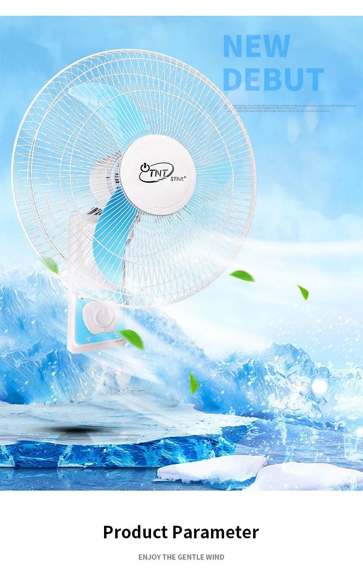 TNTSTAR TG-1140I+ Solar wall fan wall solar fan 16 inch mount oscillating high speed ac dc 12v 220v big small room Home Remote