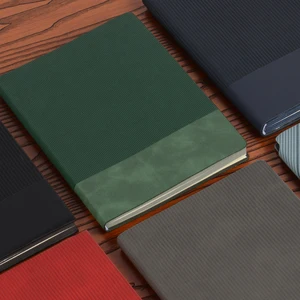 Hot-Sell Simple A5 Study PU Notebook Striped Hardcover Classroom Design Portable Work Leather Cover Notebook