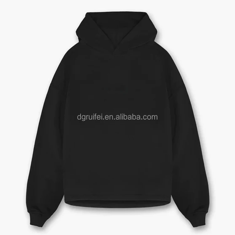 Mens Custom Logo Oversized Crop Top Hoodie Essentials 480gsm