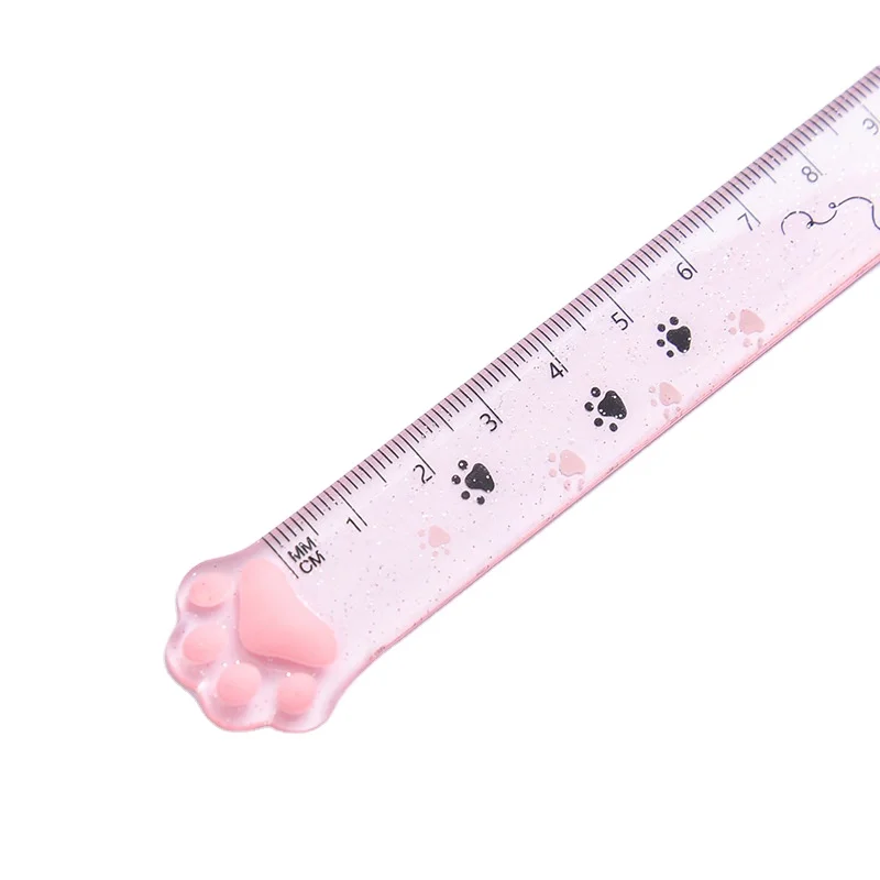 Lovely Cat Clear Plastic Ruler 15cm 6 Inch Straight Ruler