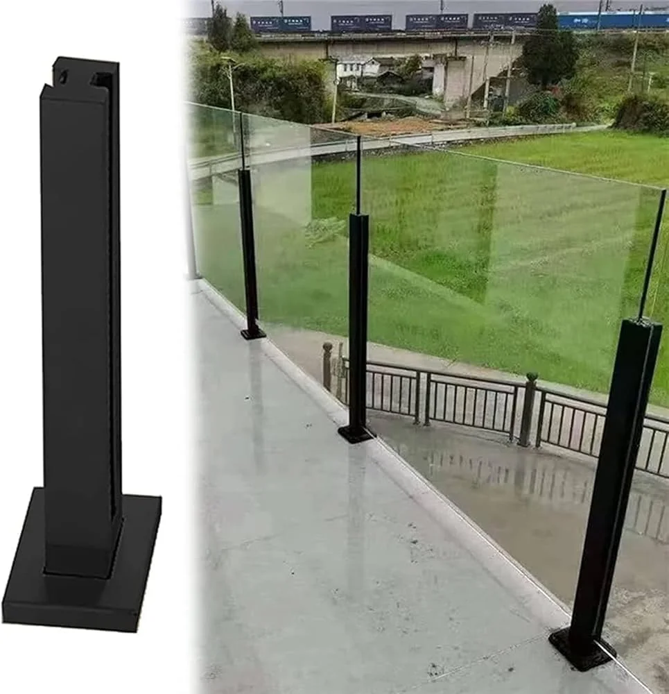Custom Modern 304 Stainless Steel Columns Stair Handrails Shopping Mall Balcony Glass Railings Aluminum Glass Railings