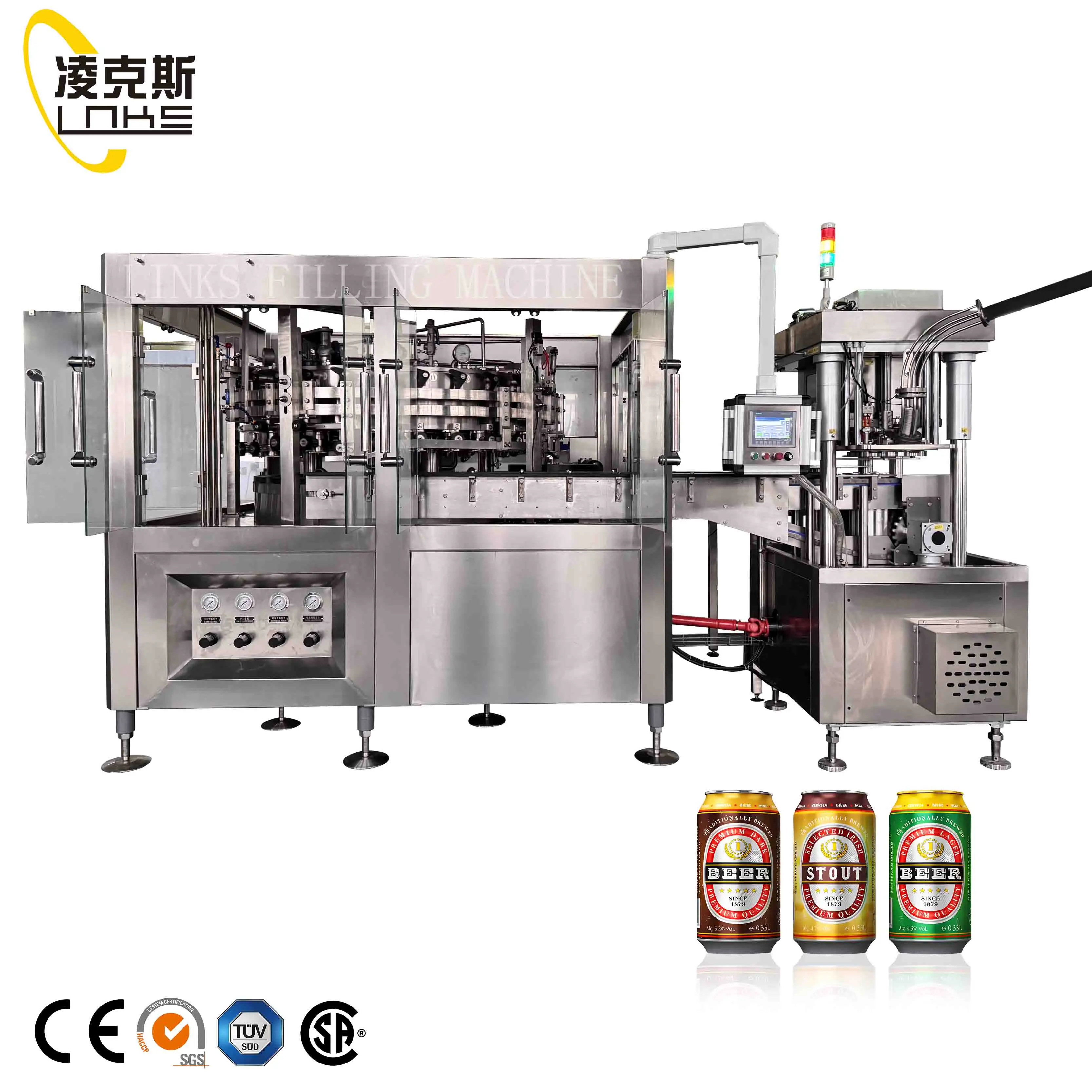 Fully Automatic Carbonated Soft Drink Filling Machine Aluminium Can CSD Soda Water Cola Canning Plant