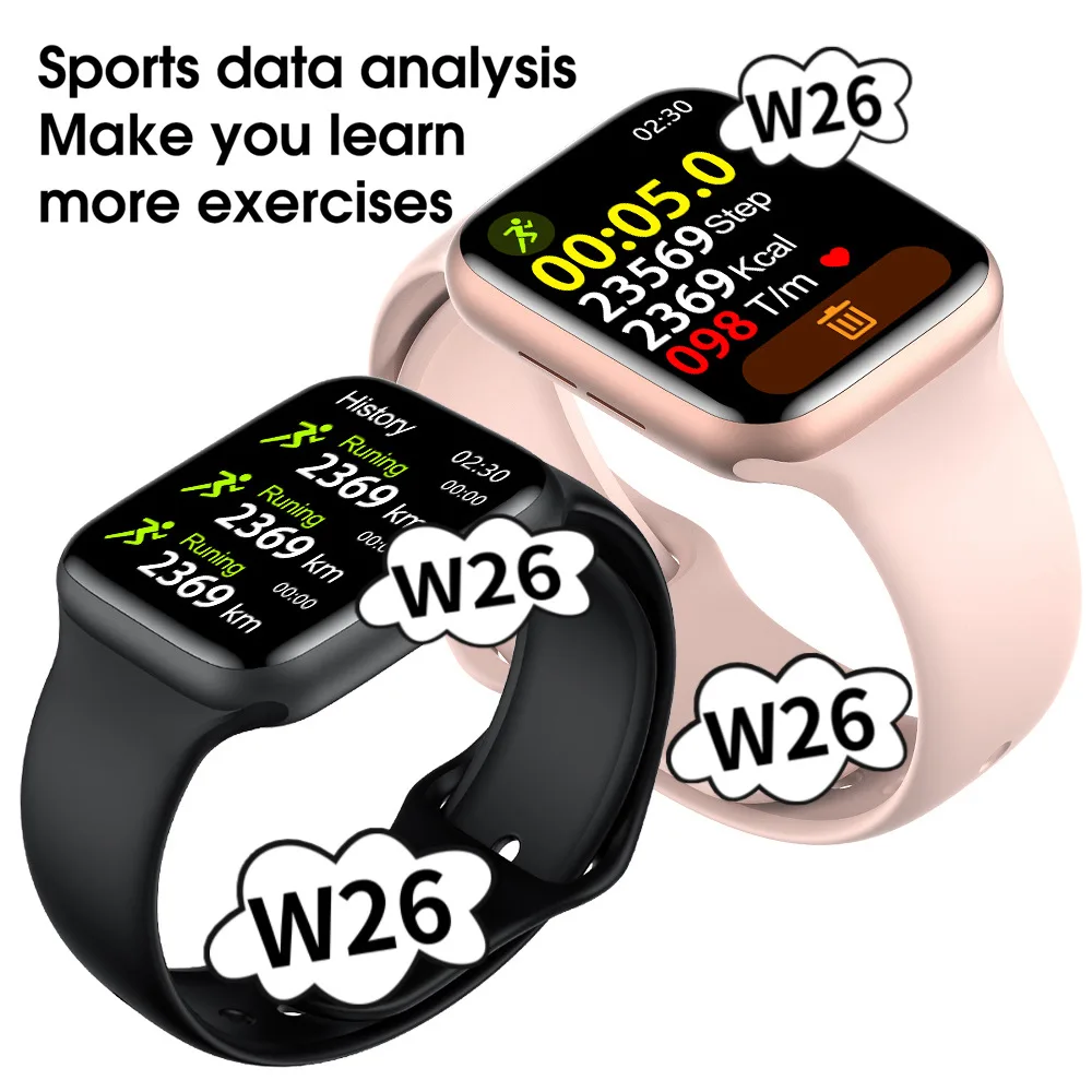 Горячая Распродажа 2021, W26 W26 + умные часы с сенсорным экраном и длительным временем работы в режиме ожидания, браслет для Android IOS PK W46 T500