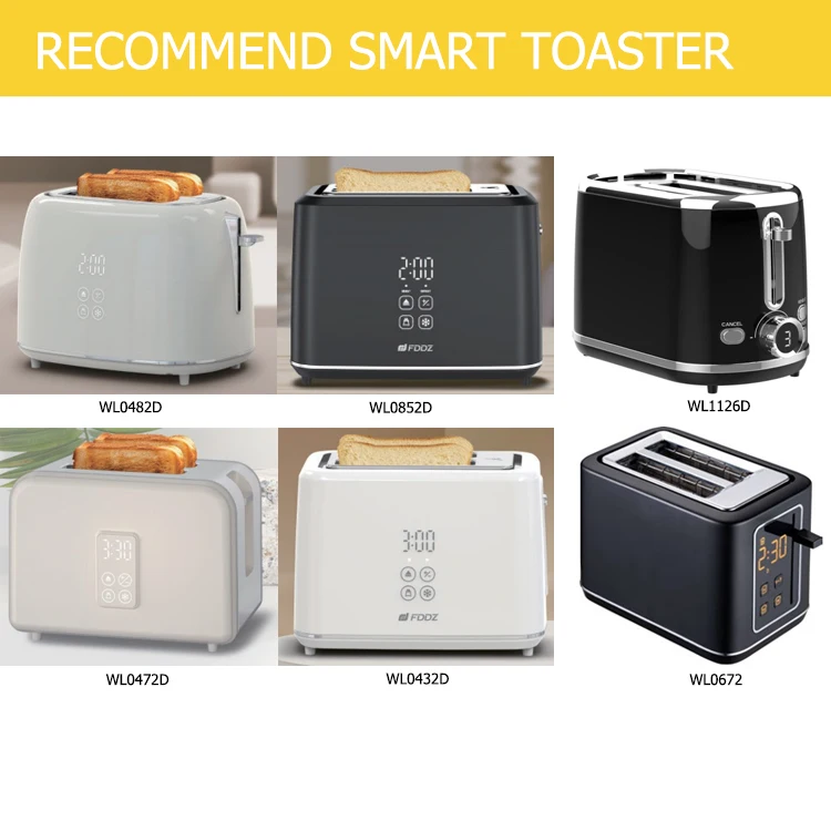 1080W 2025 Electric Touch Screen Toaster Bread Digital Smart Toaster Touch Screen with Display