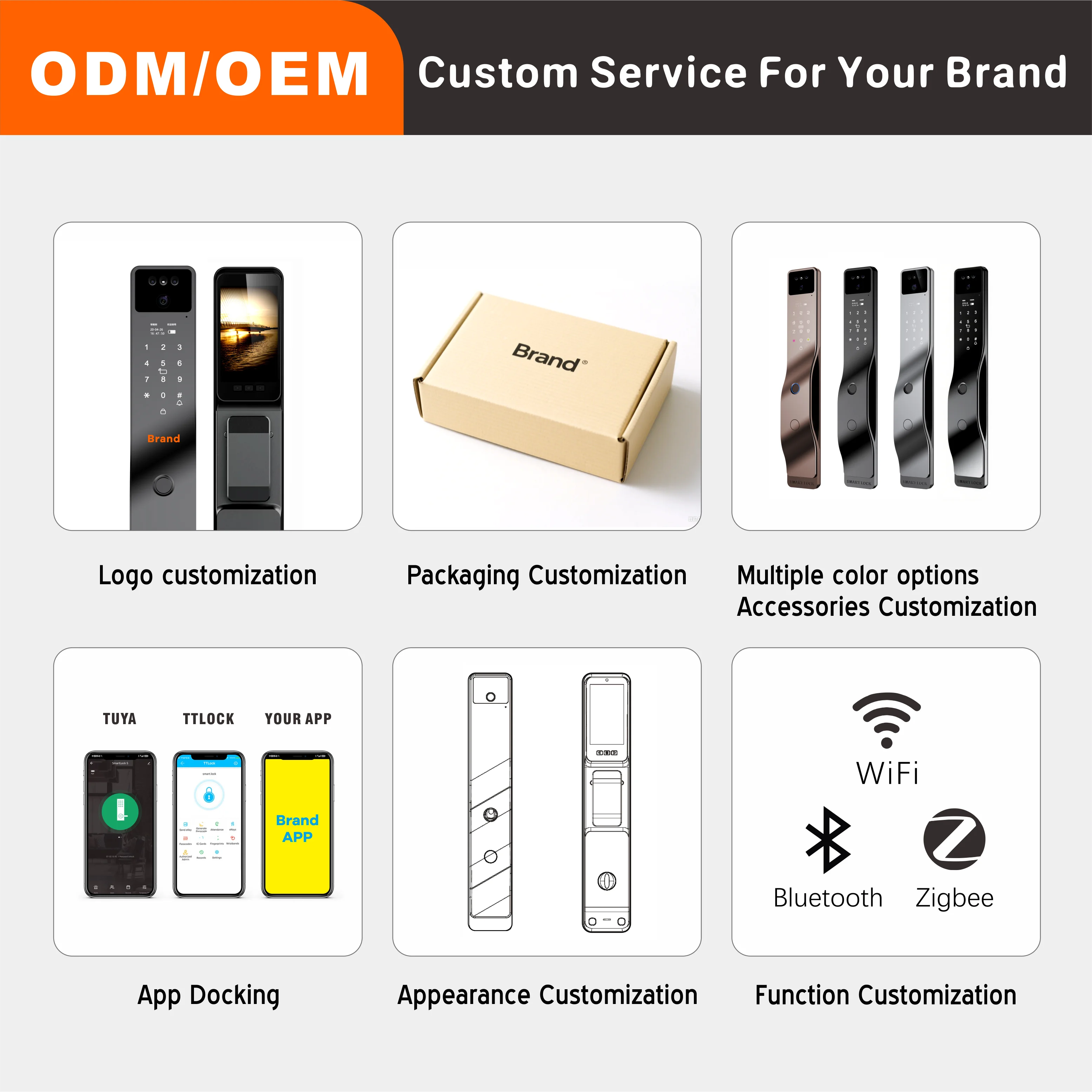 TYSH Tuya Smart Door Lock WiFi Zigbee Face APP Fingerprint Password IC Card Key with Camera Smart Door Lock