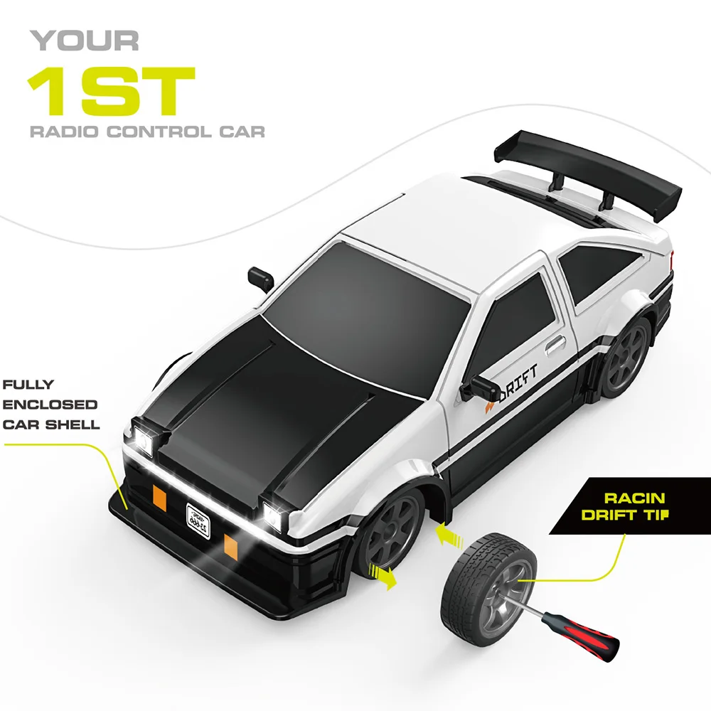 AE86 1:16 RC Drift Racing Car Vehicle 4WD Remote Control 18 km/h  Expert Level Replaceable Tires and Obstacles
