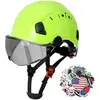 Green Hard Hat with Smoke Visor