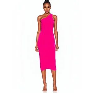 Women's Dress Fashion Temperament One-shoulder Strapless Waist Slit Dress