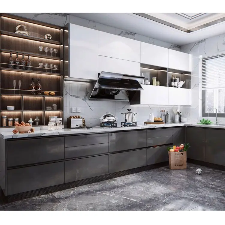 Modular Modern Euro Stylet Bar Turkey Kitchen Cabinet With Tv