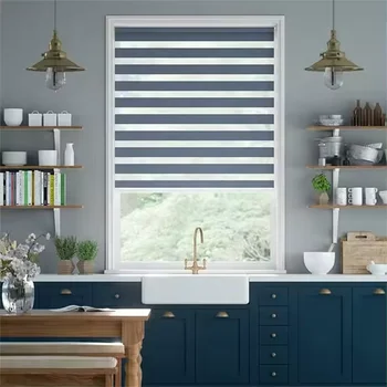 Factory wholesale price Zebra Blinds Smart Window Automatic Blackout Day And Night Cordless Roller Curtain Shades Blinds