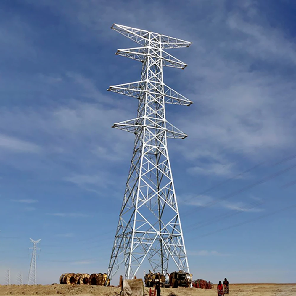 Hot-dip Galvanized Angle Steel power transmission tower electricity equipment Transmission Tower lattice tower