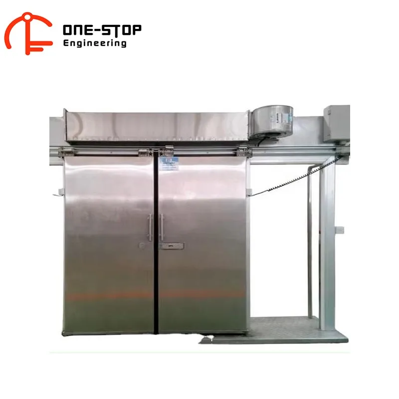 Industrial sliding cold storage door Polyurethane insulated cold room door for walk-in freezers, cold storage rooms with PVC curtain