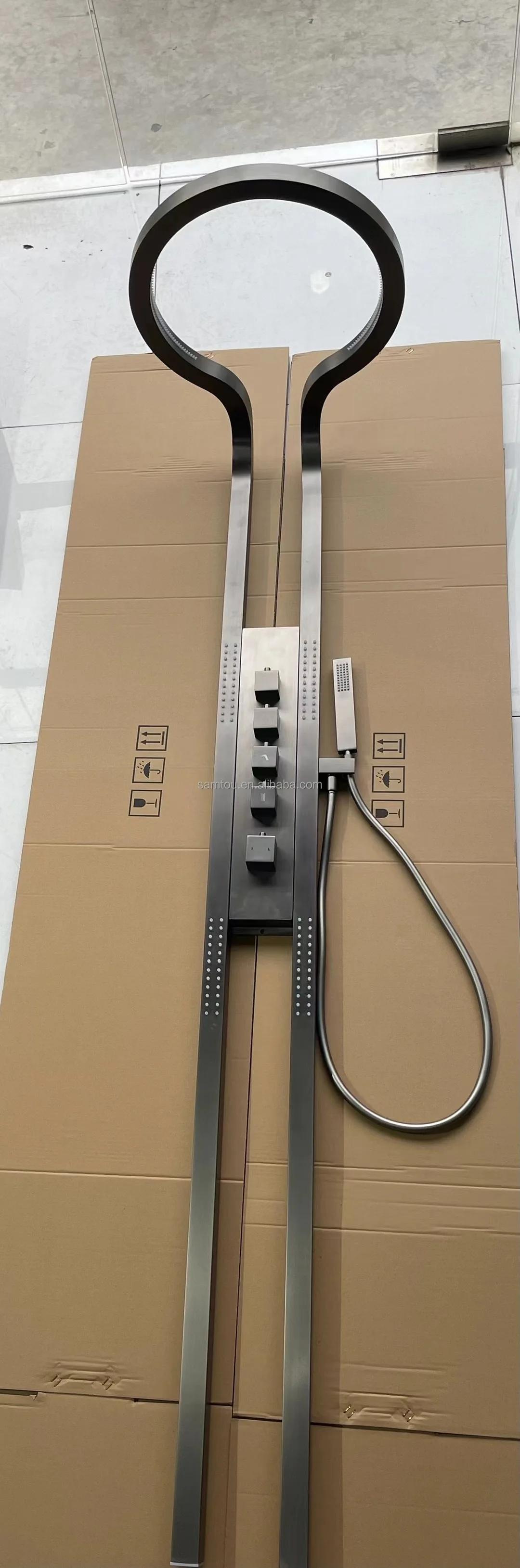 Tiktok Trend Popular Design Rainfall Waterfall Shower Head Black