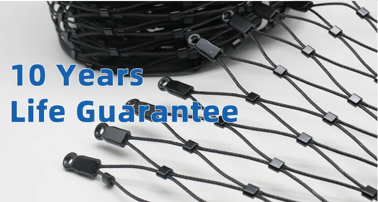 Animal Zoo Stainless Steel Wire Protective Cable Rope Mesh / Cable Mesh Green Plant Climbing Trellis Walls