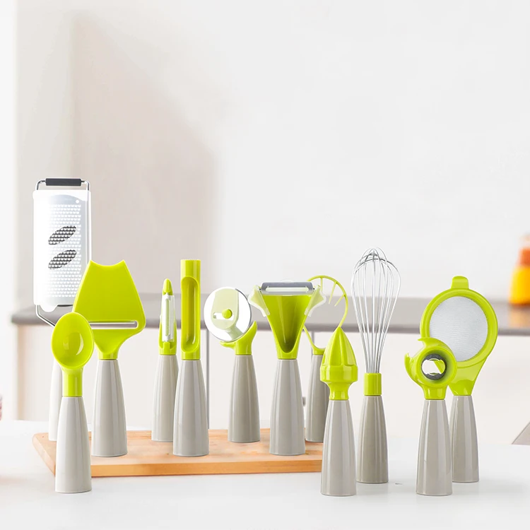 2024 High Quality Multi Abs Standing Kitchen Gadget Set Food Filter Screen Melon Planer Egg Beater Cheese Planer Bottle Opener