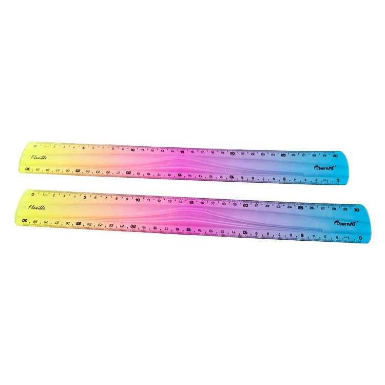 Set De 4 Règles Flexibles Multicolores 30 Cm - Règles Souples Incassables Pour École Et Bureau
