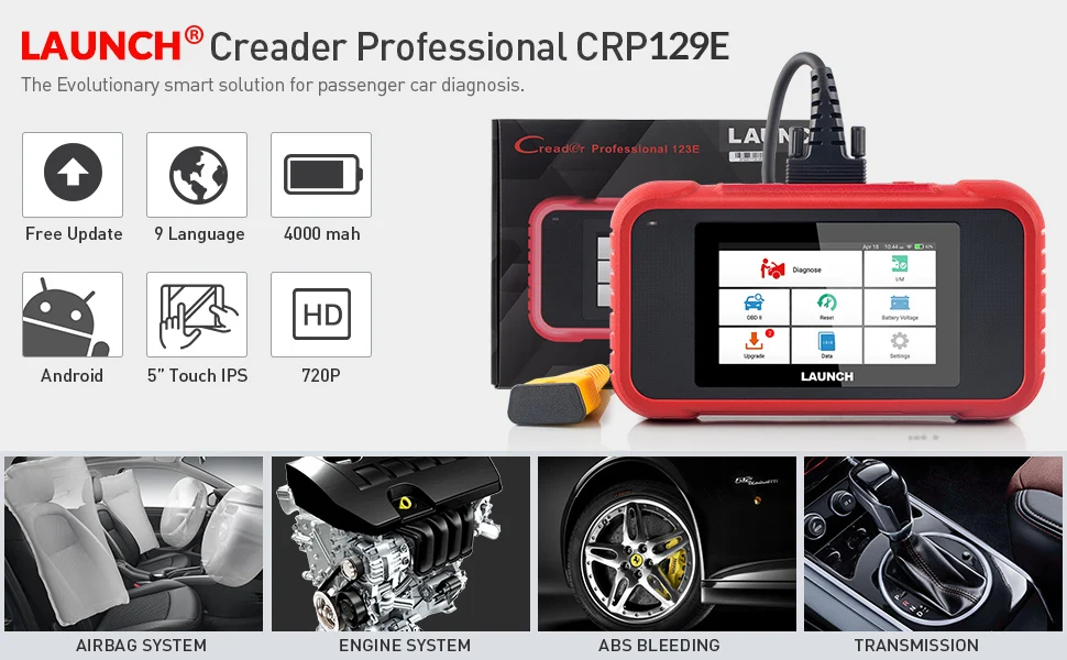 LAUNCH X431 CRP129E OBD2 Car Code Reader Scanner Công cụ chẩn đoán ô tô