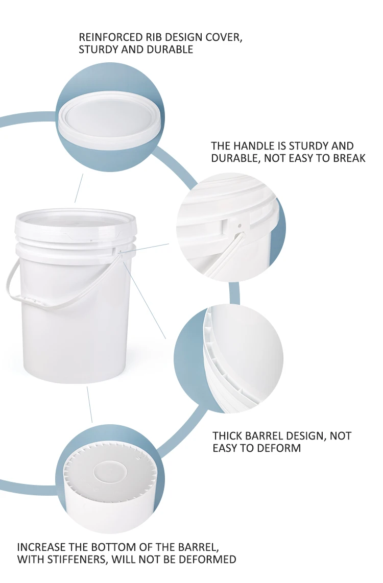 5 Gallon 20l White Plastic Paint Bucket Supplier Buy White Plastic