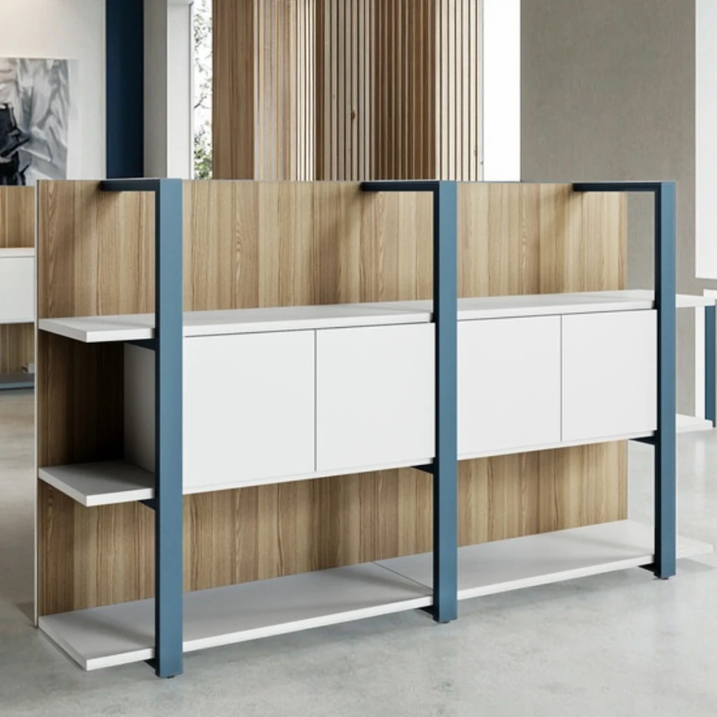 Premium Adjustable Office Storage Cabinet Modular File Storage Shelves Modern Business Furniture Solid Wood Frame Large Capacity 2