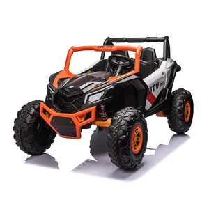 24V Ride-on UTV for Two Kids Unisex Powerful Battery Children's Toys Remote MP3 Function Leather Seat Oversized Plastic Wheel