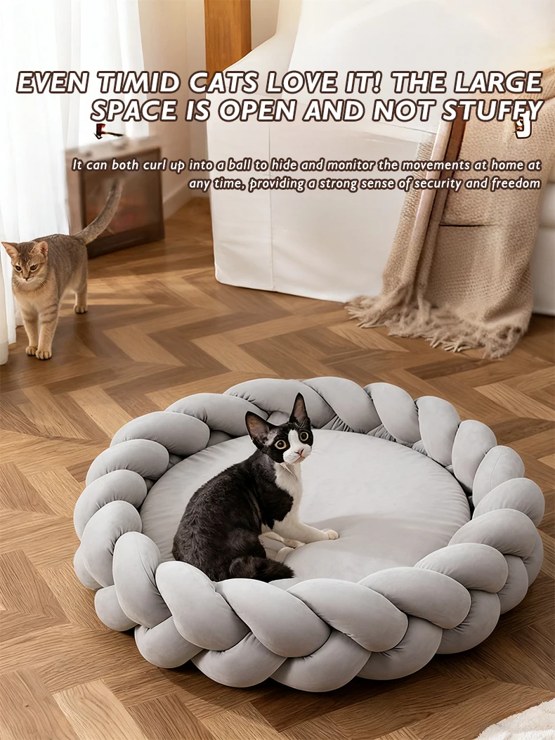 New Hand-knitted cat House Dog House Creative Machine Wash Thick Suff High-end Dog Bed Pet House4