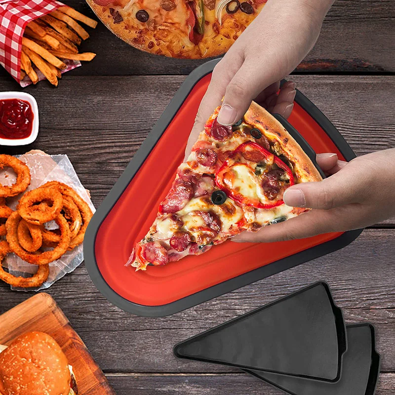 Bpa Free Reusable Silicone Microwavable Leftover Pizza Box Collapsible