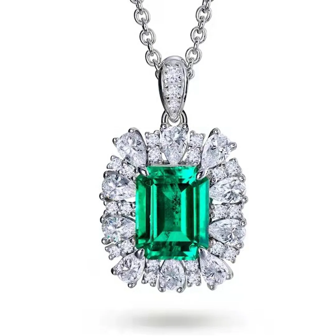 synthetic emerald necklace