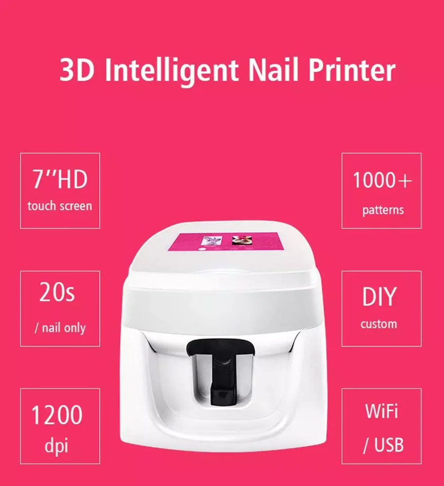 7 Touch Screen Mobile Nail Printing Machine Digital Intelligent