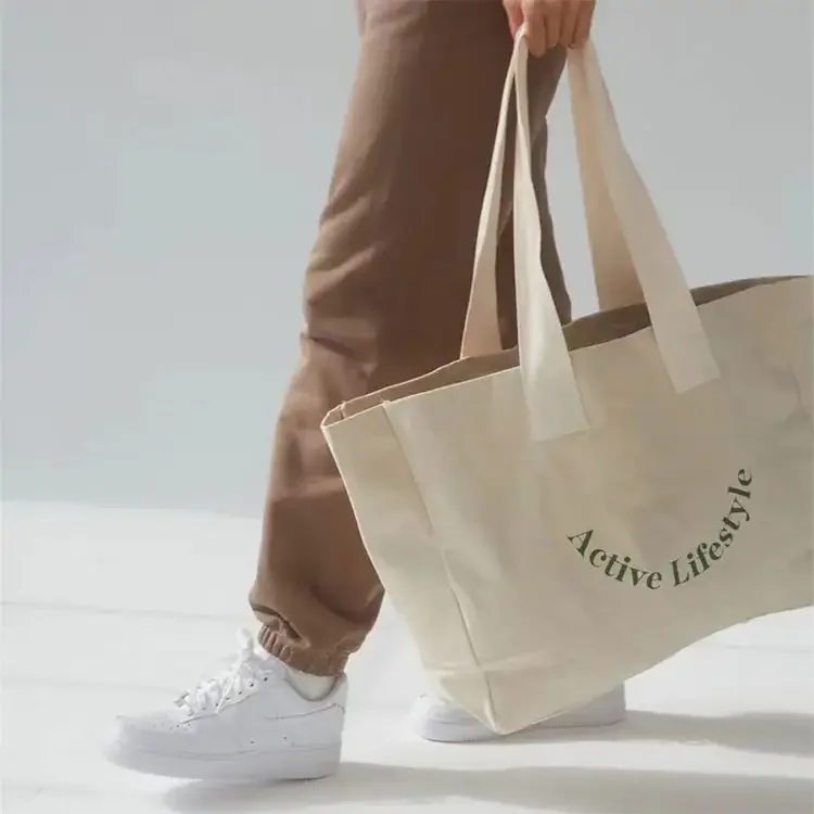 Customized Logo Eco Friendly Oversize Large Grocery Cotton Canvas Beach Gift Shopping Tote Bag factory