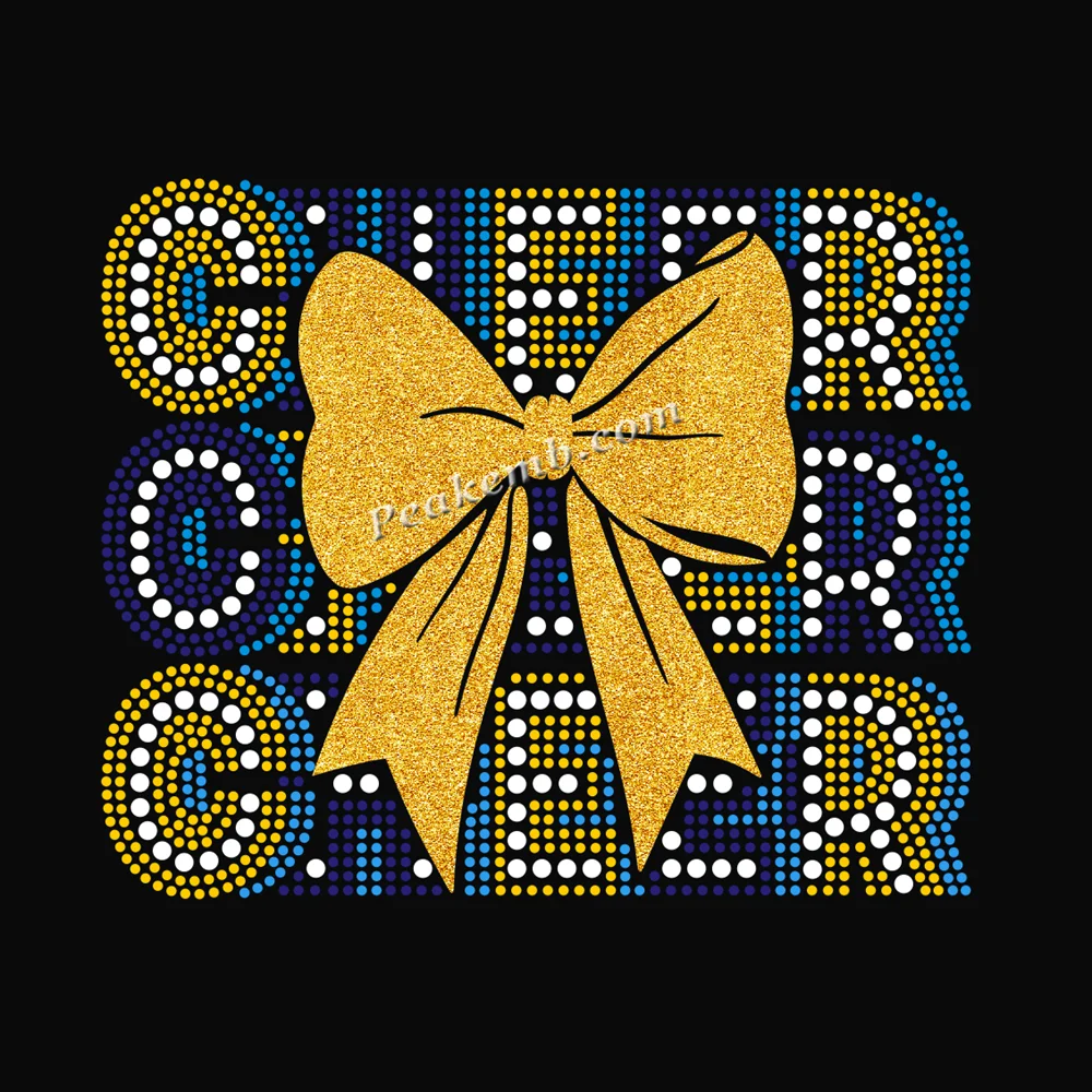 Trasferimento Strass Hotfix Cheer Mom – Applicazione A Caldo 10x7,5 Pollici Cristallo Chiaro