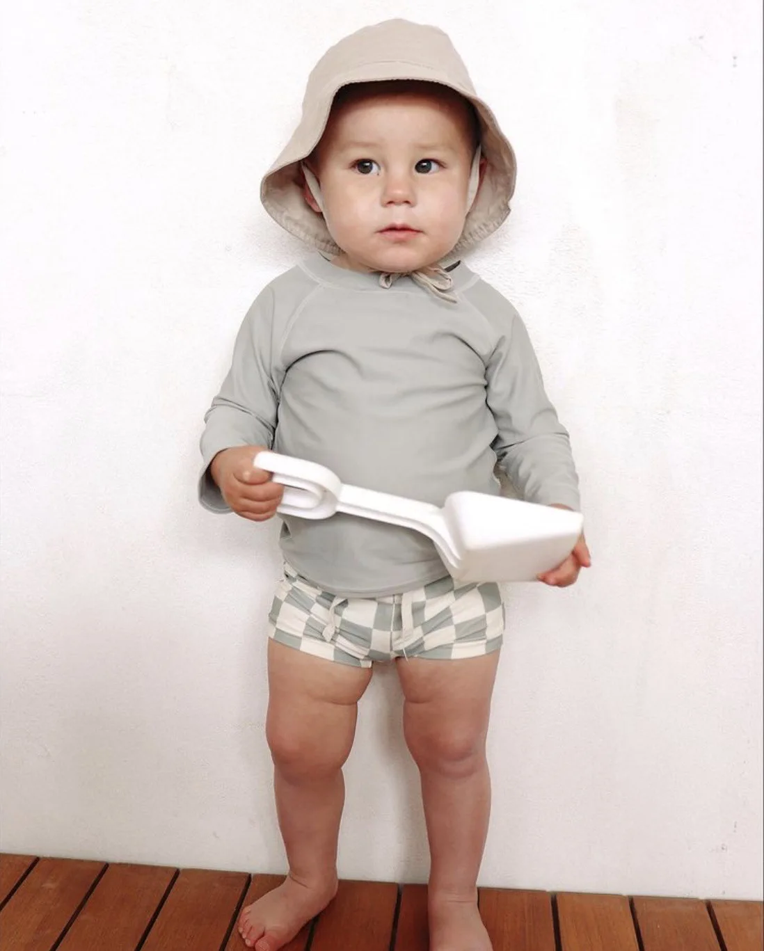 Haoume Custom Lovely Baby Boy Long Sleeve Swimsuit Child Girls Boy Two