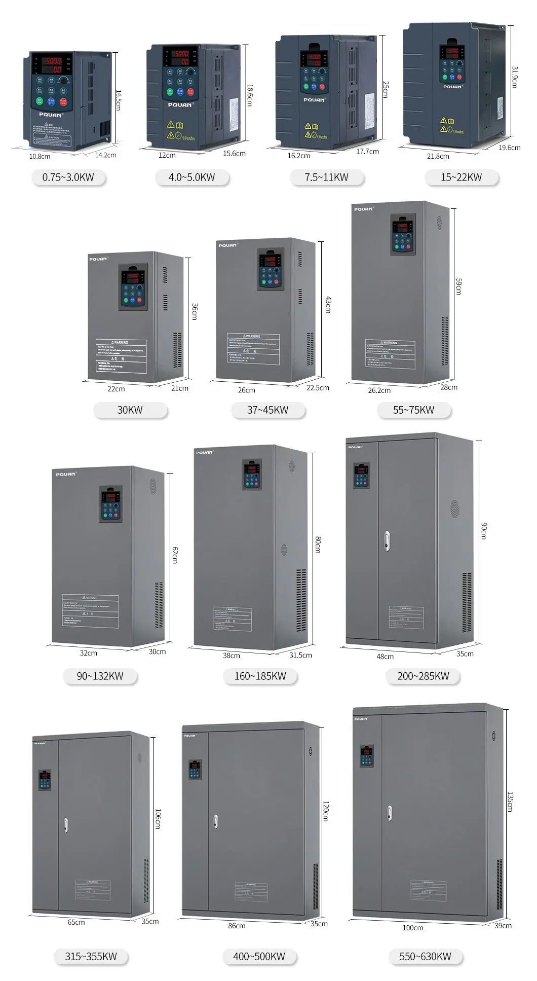 High Quality Single/Three Phase VFD 220V 380V AC Drive 630KW Variable Frequency Inverter PWM Control for AC Motor Compressor factory