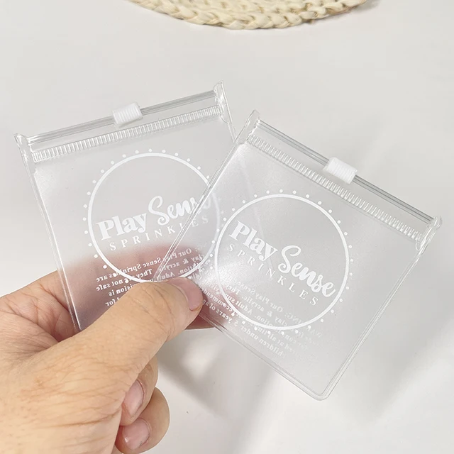 Factory Printed Clear PVC Luxury Jewelry Pouch Logo Custom Frosted Zipper Bag