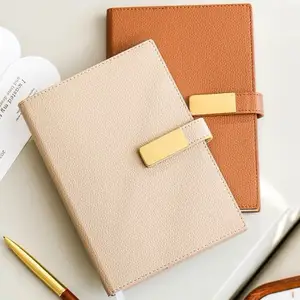 High Quality A5/A6 Thermal Binding PU Leather Daily Agenda Planner Notebooks 100 Sheets PVC Hardcover Style Thread Sewing