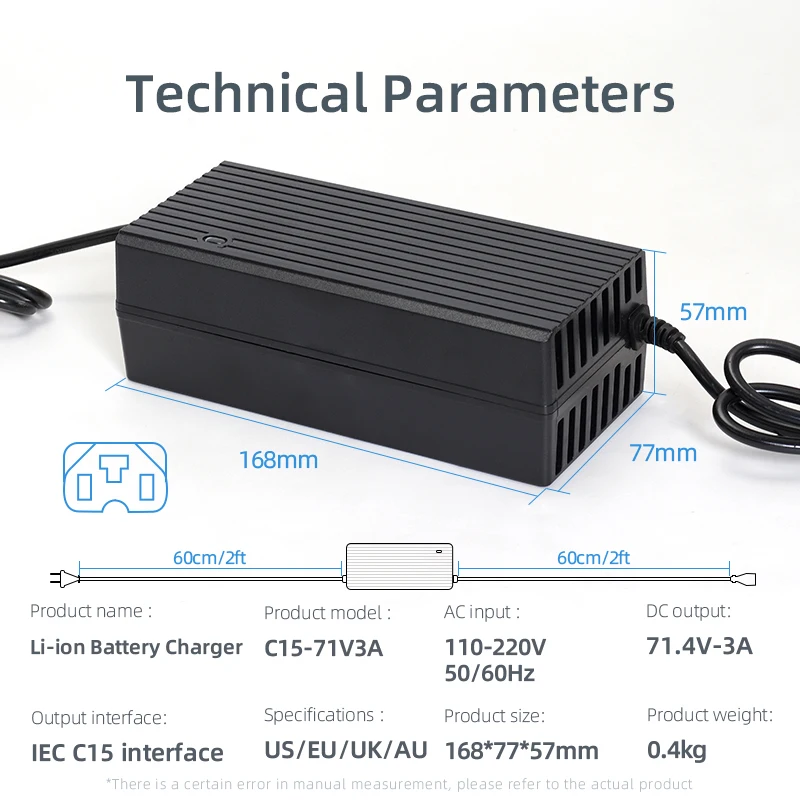 71v Ebike Battery Charger Electric Scooters For Electric Rickshaw