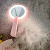 espejo de maquillaje con luz LED rosa