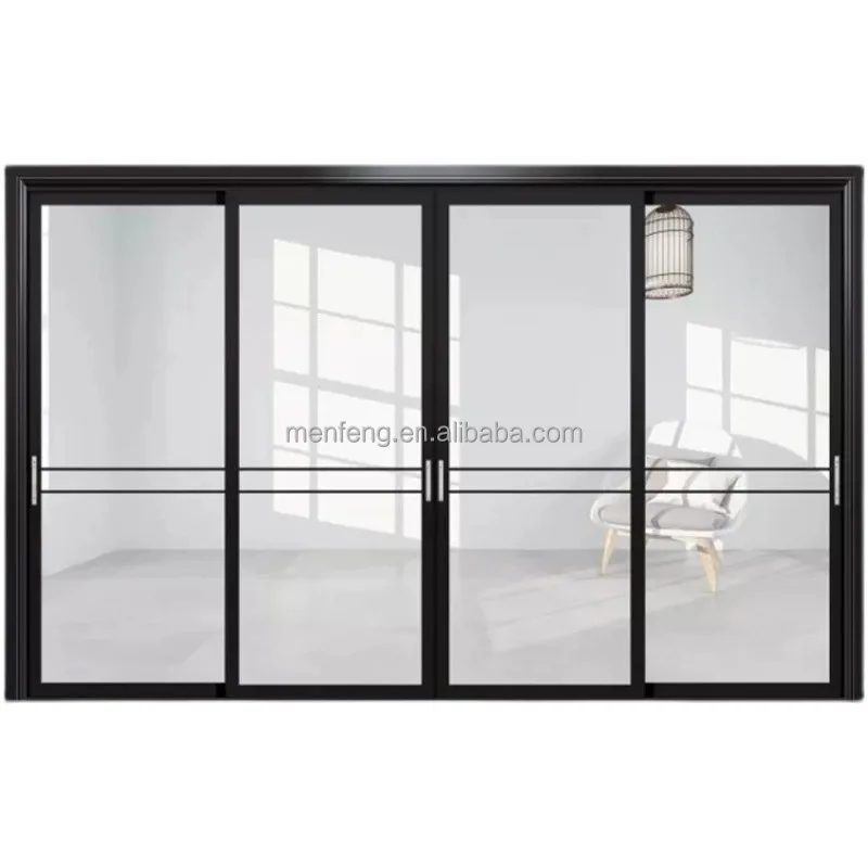 Wholesale Modern Aluminum Alloy Tempered Glass Sliding Door For