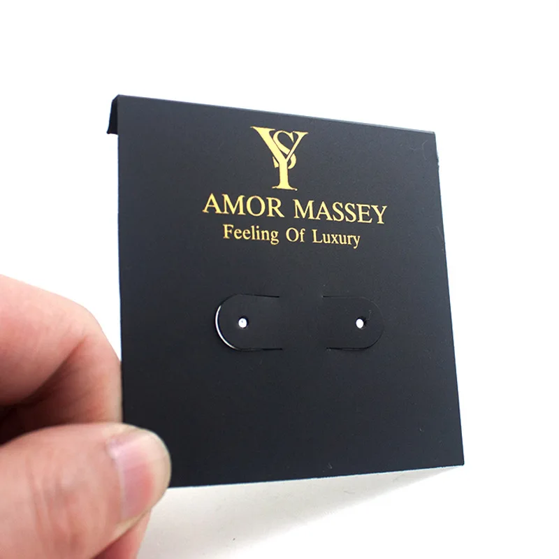 Custom Printed Earring Display Cards Necklace Cards Paper Cardboard Die Cut Hanging Earring Cards With Logo