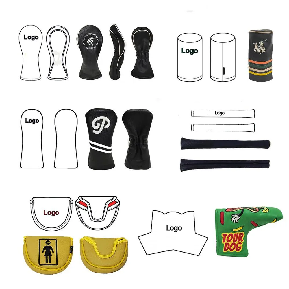 Wholesale Xiamen Factory Custom Driver Fairway Hybrid Finest Pu Leather Golf Club Head Cover Scotty Cameron Golf Club Cover