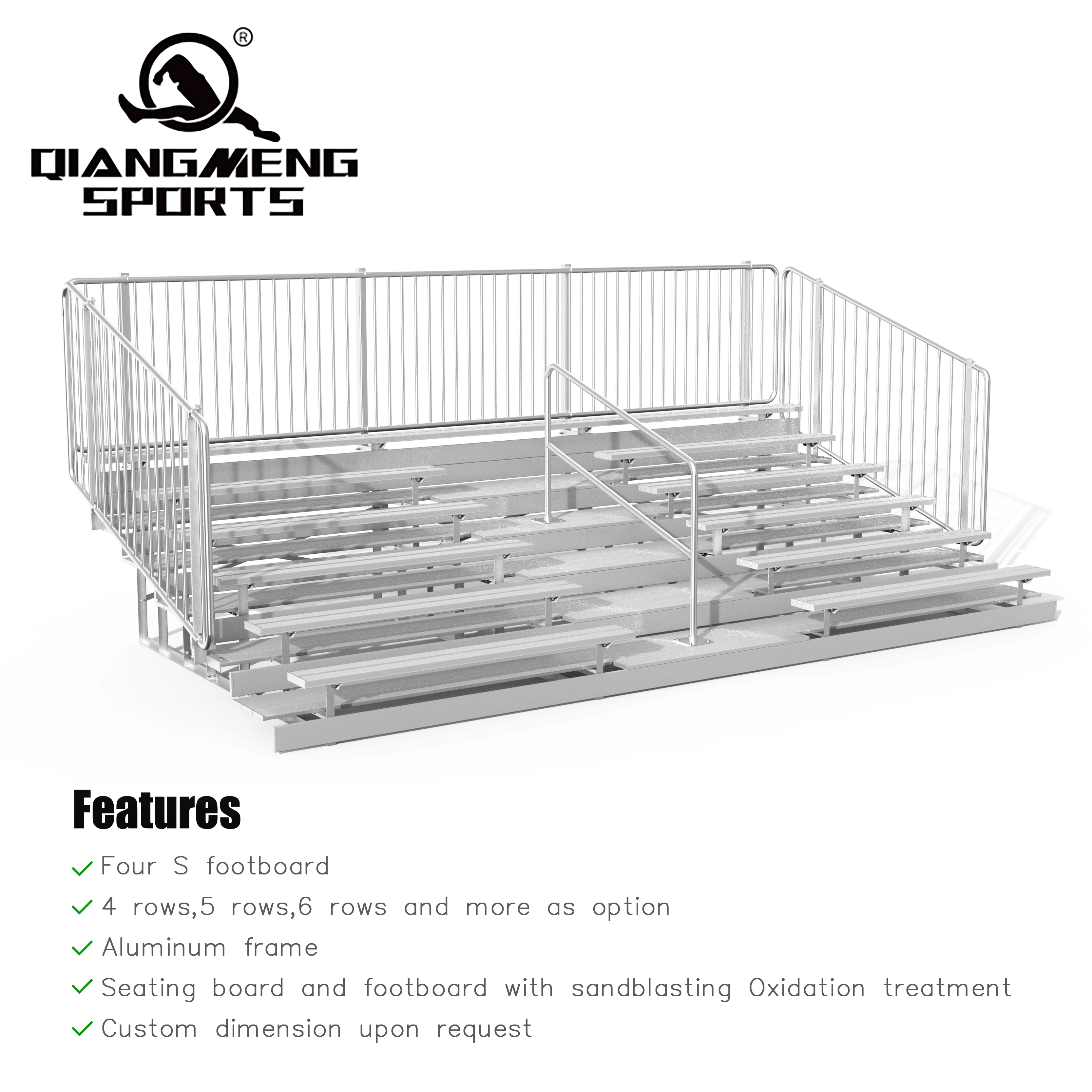 6 Rows Of Aluminum Bleachers Outdoor Fixed Grandstand Seats With ...