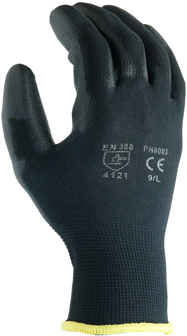 Ce En388 13 Ge вязаные перчатки с полиуретановым покрытием Антистатические Рабочие Перчатки