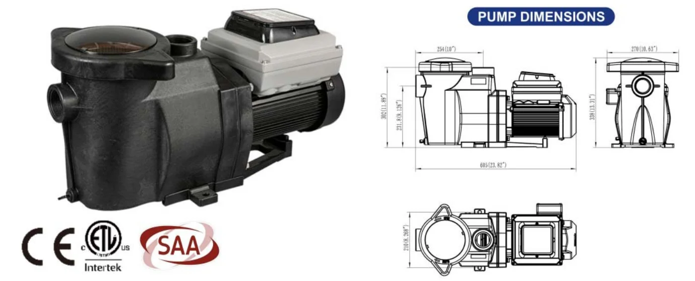 Us Energystar Doe Compliance Pool Pump Variable Speed Pump 1.5hp Pool