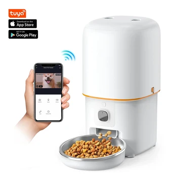 Smart Pet Feeder Camera Tuya WiFi 4L for Pets Stainless Steel Bowl plastic bowl video pet feeder