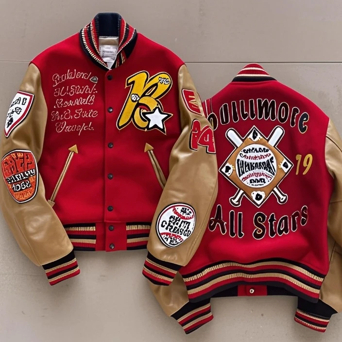Embroidery Custom Letterman Men Plus Size Varsity Jacket Square Collar Waterproof Windproof Breathable Hooded Polyester/Cotton factory