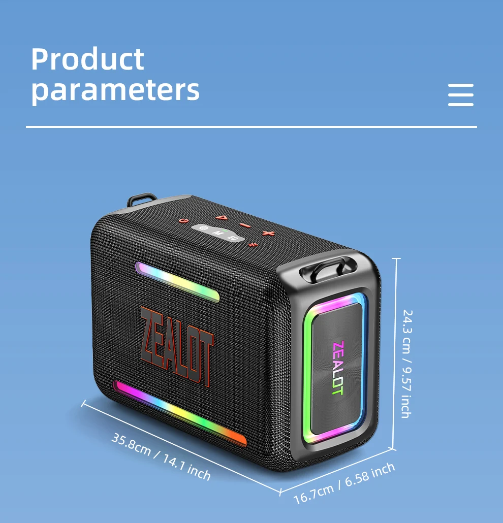 スピーカー・ウーファー ZEALOT ZEALOT S95 120W ZEALOT S95 120W IPX6 Waterproof Portable Bluetooth Speaker