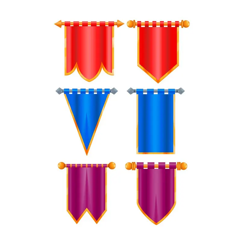 Promotional 100% Polyester Printing or Embroidery Custom Design Size Medieval Banners Flags Renaissance Banner Flag Heraldic Fla